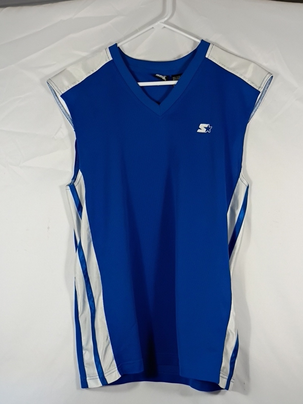 EUC Vintage Starter Olympian Blue & White Men's Practice Jersey Sz Small 34-36